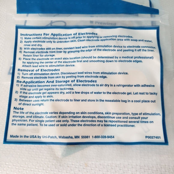 Sealed 80 TENS Unit Electrodes Pads Made In USA Plug In - Picture 5 of 5